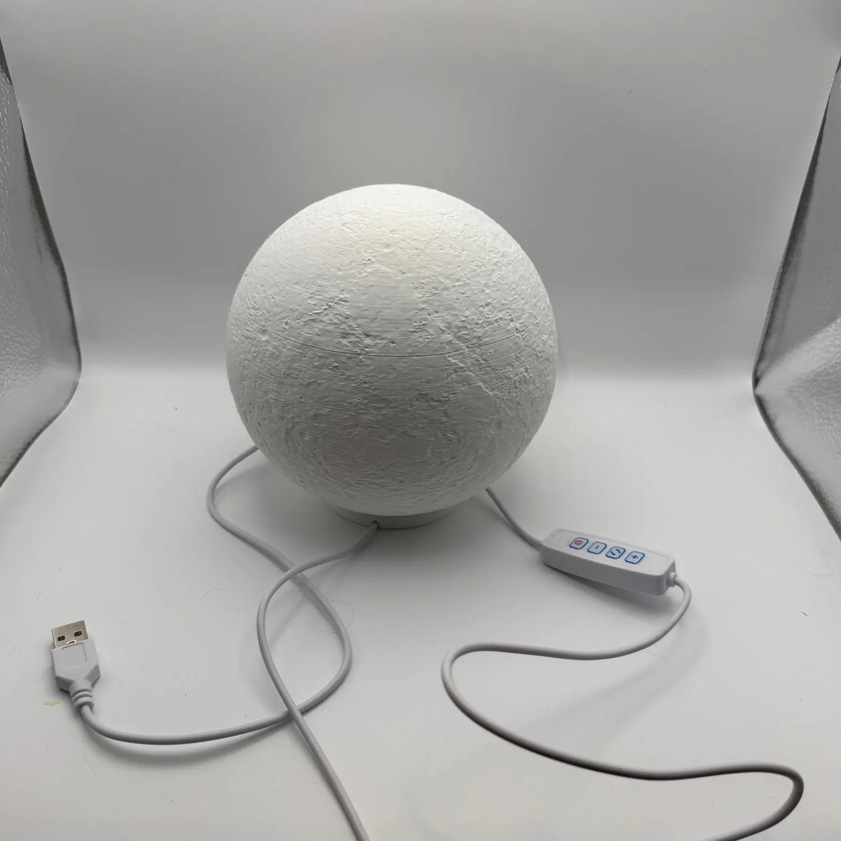 Textured Sphere Lunar Night Light, Usb Powered Desk Ambient Lamp With Adjustable Lighting Modes For Cosmic Interior Ornament